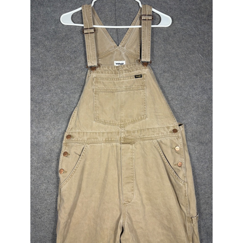 Wrangler Womens Khaki Tan Cotton Denim Bib Overalls WISLBKP Size L